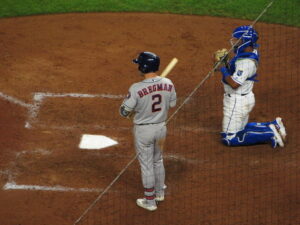 Alex Bregman waiting outside the batter's box